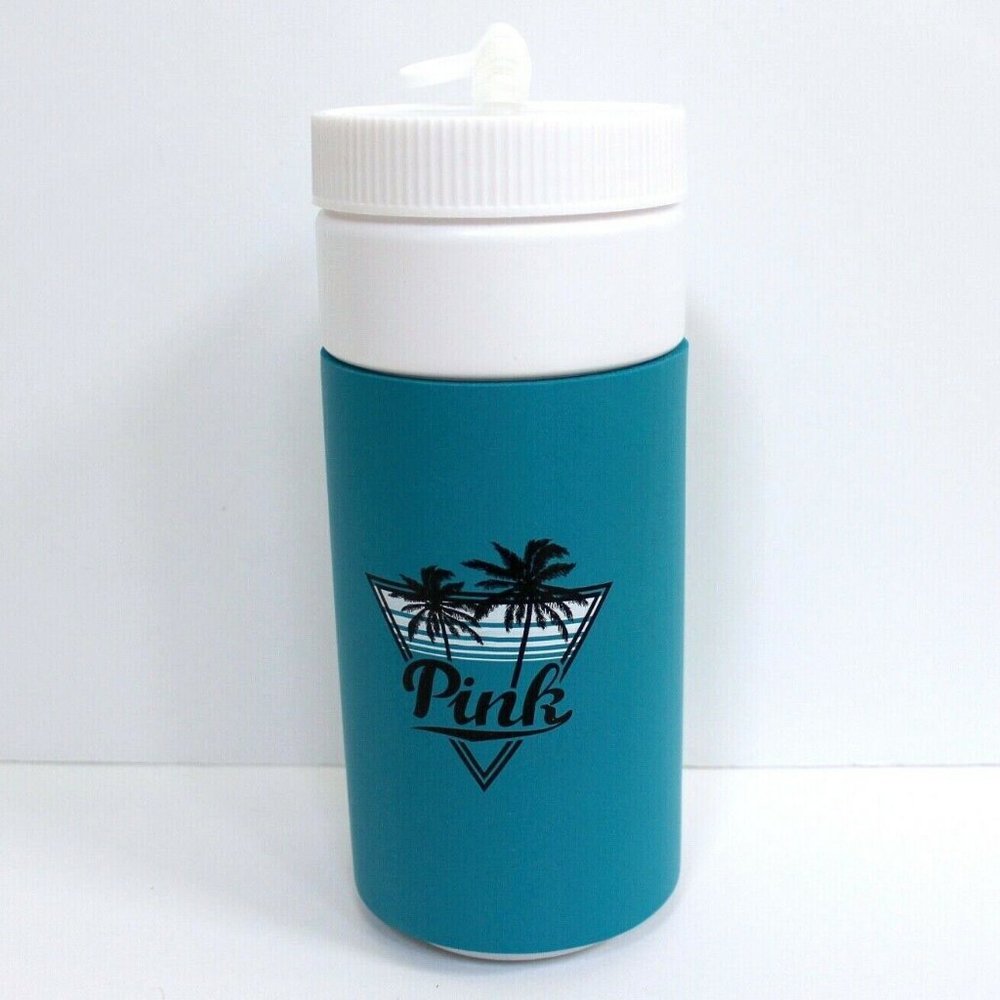 Victoria's Secret PINK Retro Plastic Water Bottle with Straw 32 oz - Teal